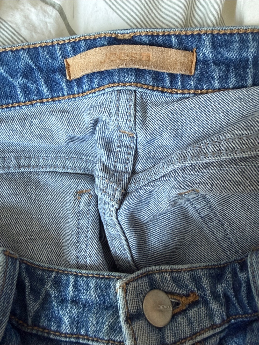 Joe's Jeans Distressed Mid-Blue Cutoff Denim Shorts - the Ozzie - Picture 3 of 4